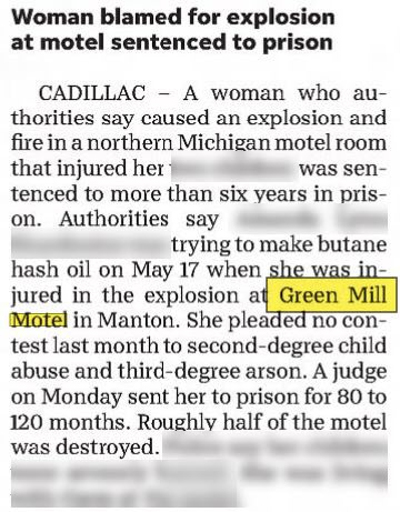 Green Mill Motel - Nov 2017 Article On Blast